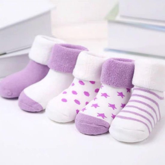 5 Paar Baby Winter Sokken - Dikke Thermo Katoenen Sokken voor Jongen en Meisje — afbeelding 4