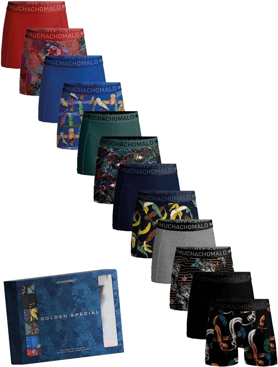 Heren Boxershorts Katoen Multipack 12 - Comfortabele Onderbroeken met Elastische Tailleband