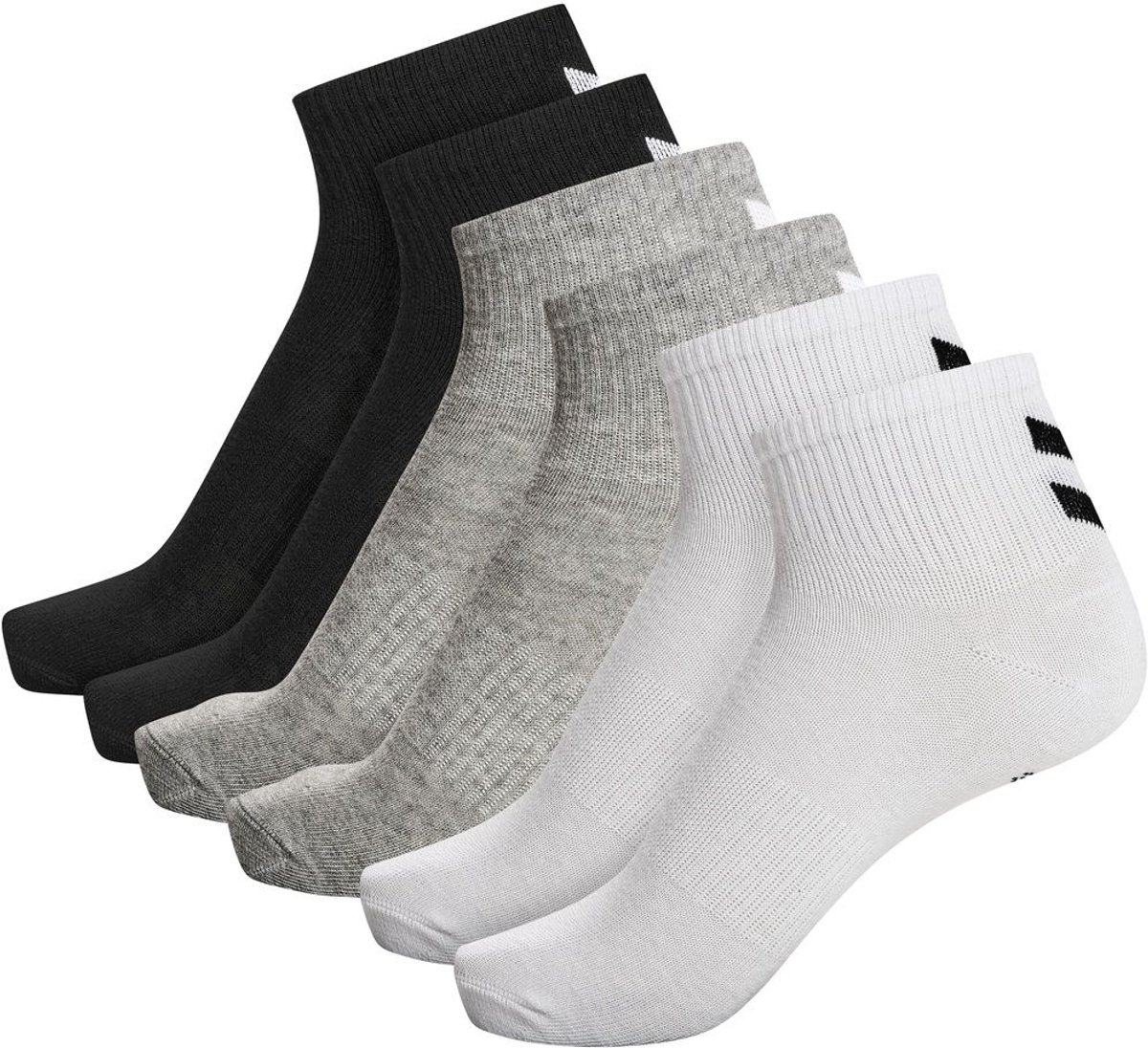 1200x1096.jpg Hummel Socken Hmlchevron 6-Pack Mid Cut Socks 213252 Black/White/Grey-14 - Afbeelding 1