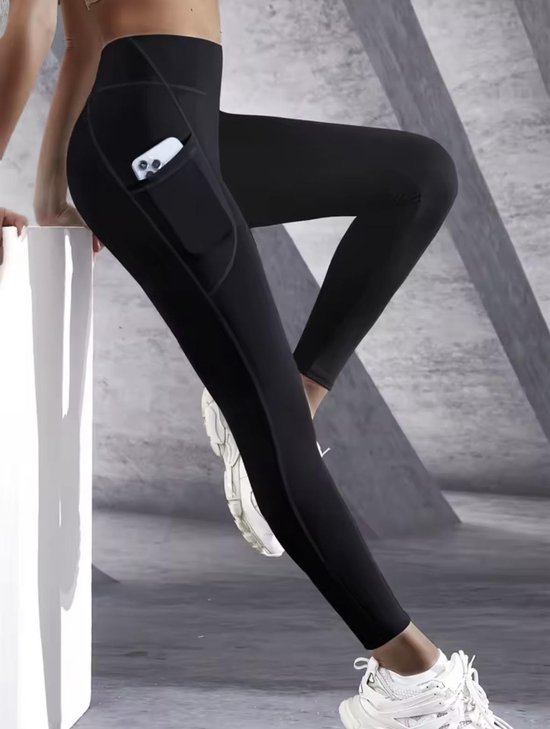 Comfortabele Sportlegging met Diepe Telefoonhouder - Perfect voor Yoga - Fitness - Hardlopen - Maat L van Merkloos — afbeelding 2