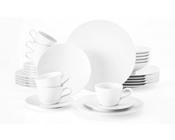 30-Delig Combiservies Wit Hard Porselein - 6 Personen