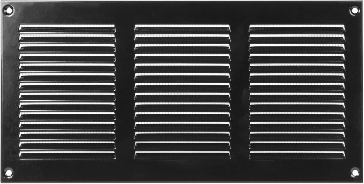 Ventilatierooster met Insectenwering voor HVAC - Zwart (30 x 15 cm)