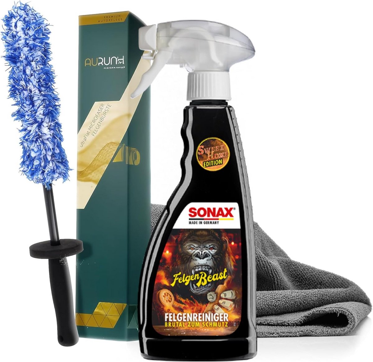 Velgenreinigingsset 0,5 l met microvezel velgenborstel en doek – Speciale editie voor perfecte velgenverzorging