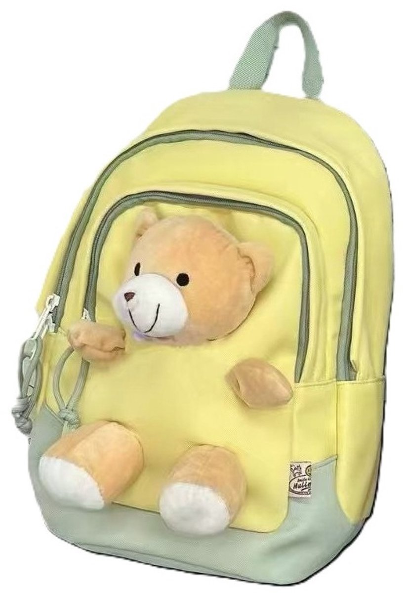 TK-S Rugtas-schoolrugzak, uitneembare knuffelbeer, Kleuter 4-6 jaar, 11 liter