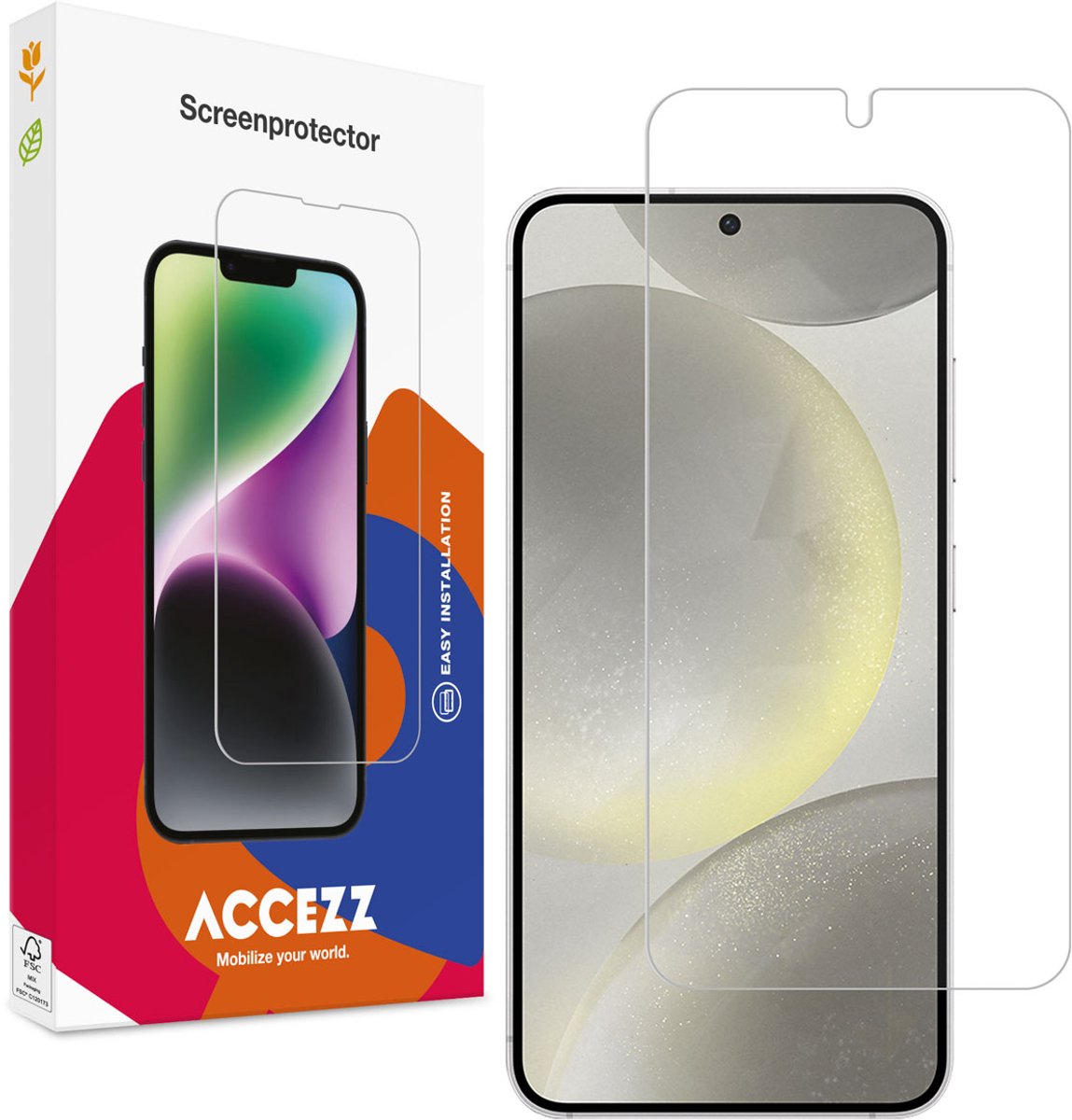 Accezz Screenprotector Geschikt voor Samsung Galaxy S24 - Accezz Gehard Glas Screenprotector