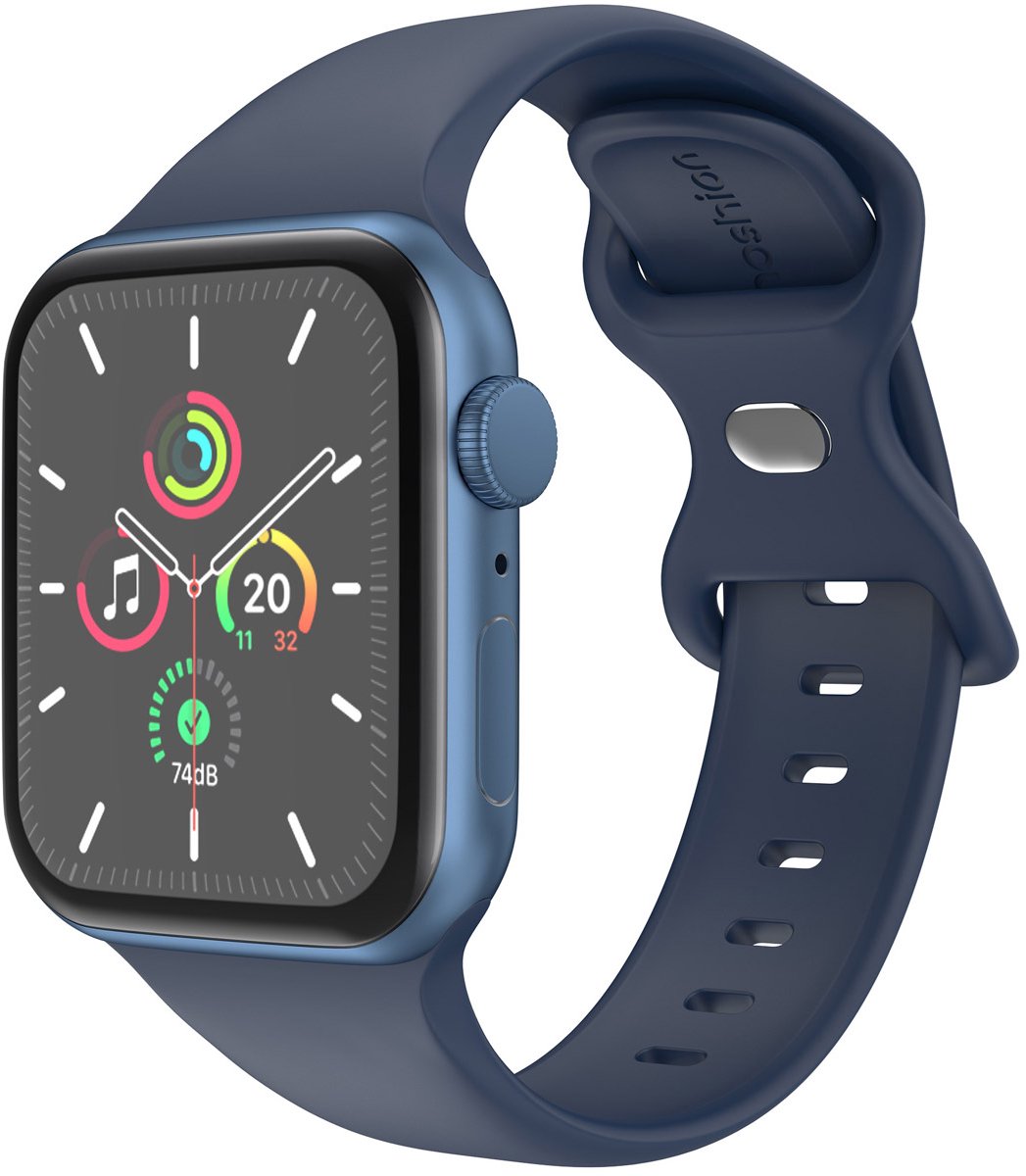 iMoshion Siliconen⁺ bandje geschikt geschikt voor Apple Watch Series 1 / 2 / 3 / 4 / 5 / 6 / 7 / 8 / 9 / SE / Ultra (2) - 42 / 44 / 45 / 49 mm - Midnight - Maat M/L