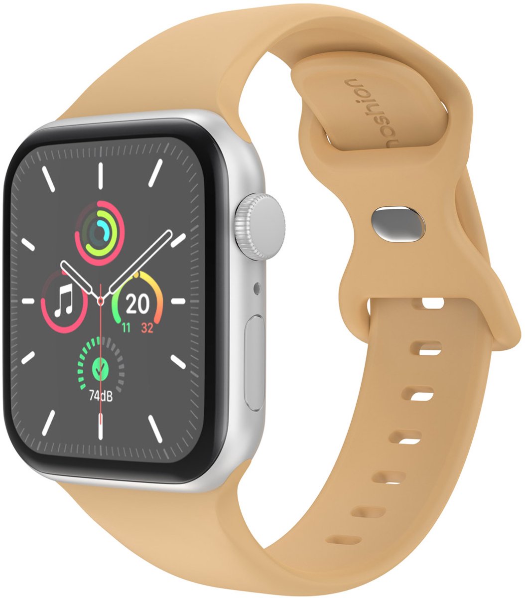 iMoshion Siliconen⁺ bandje voor de Apple Watch Series 1 / 2 / 3 / 4 / 5 / 6 / 7 / 8 / 9 / SE - 38 / 40 / 41 mm - Walnut - Maat S/M