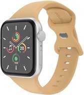 Siliconen⁺ bandje - Geschikt voor Apple Watch 38/40/41/42mm Series 12/11/10/9/8/7/6/5/4/SE/3/2/1 - Premium kwaliteit - Beige