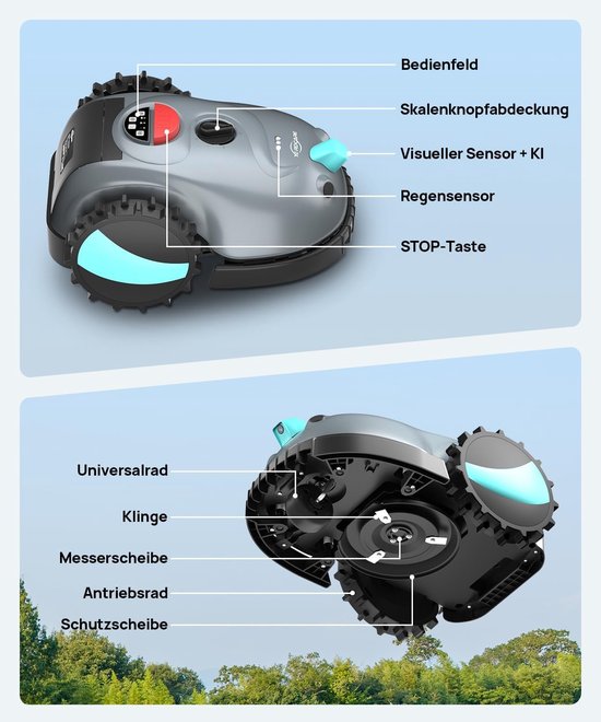 V100 Slimme Robotmaaier zonder Begrenzingskabel, - zonder Begrenzingskabel, Camera & AI - Medahomestore — afbeelding 5