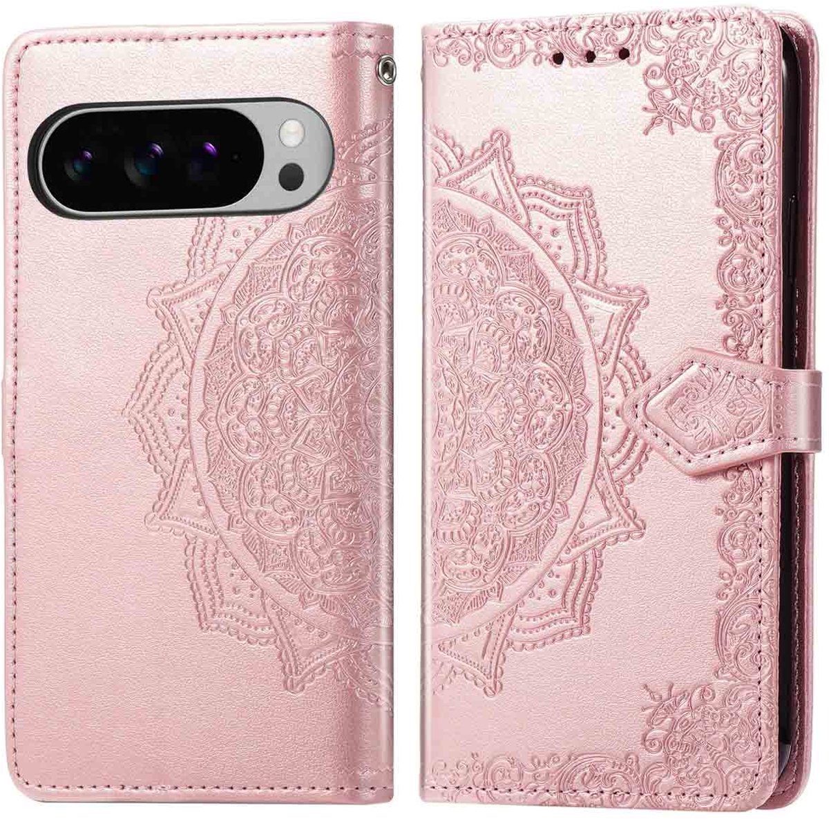imoshion Hoesje - Geschikt voor Google Pixel 10 Pro XL - Mandala Bookcase - Rosé Goud