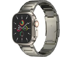 Mat Titanium bandje - Geschikt voor Apple Watch 1, 2, 3, 4, 5, 6, 7, 8, 9, 10, 11, SE, Ultra (2 / 3) - 44/45/46/49 mm - Grijs