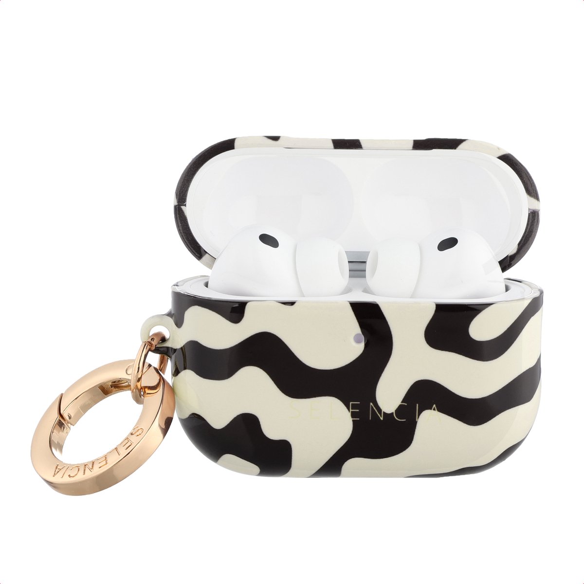 Selencia Case - Hoesje geschikt voor AirPods Pro 3 - Art Wave Black