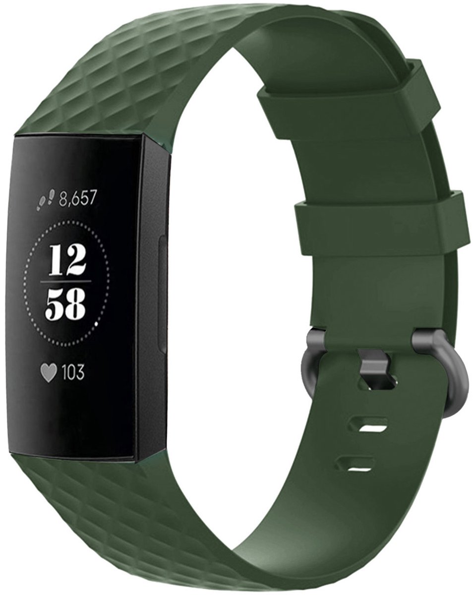Siliconen bandje - Geschikt voor Fitbit Charge 3/ Charge 4 - Groen