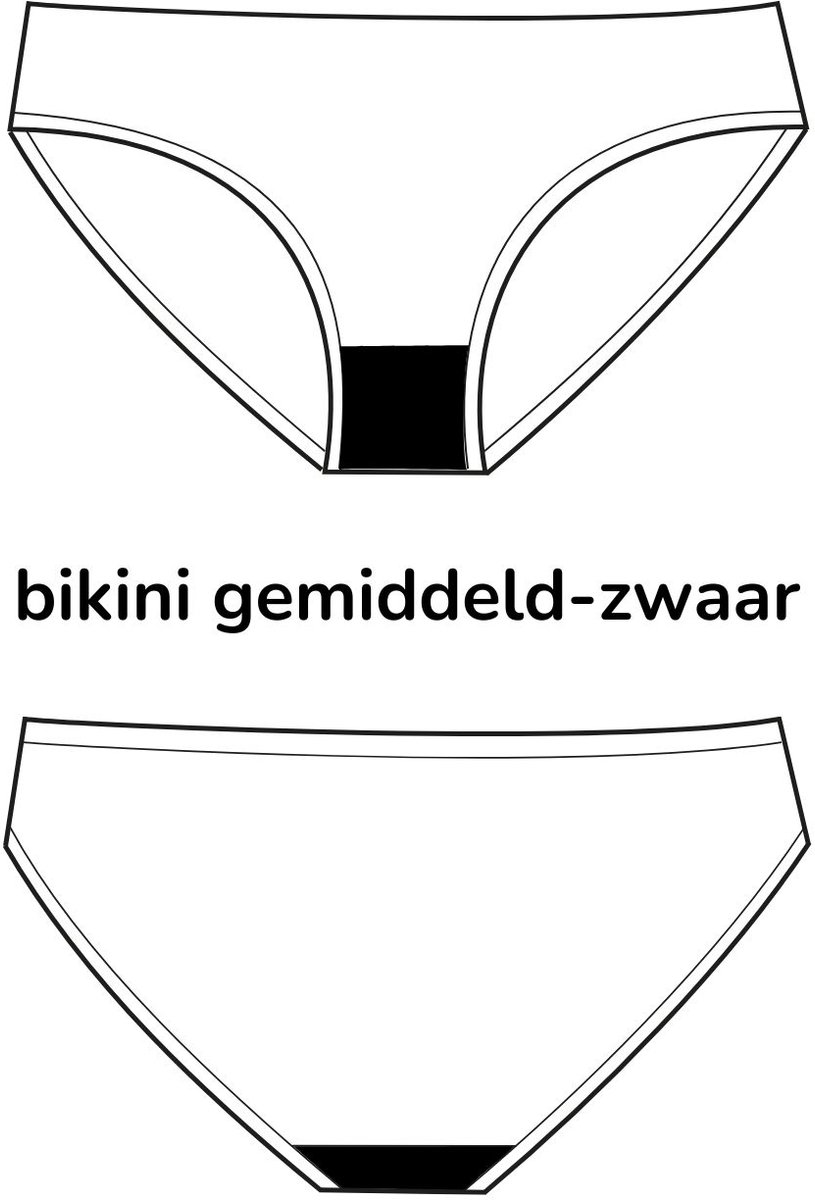 Moodies menstruatie zwemkleding - Bikini broekje - gemiddeld - zwaar kruisje - Zwart — afbeelding 3