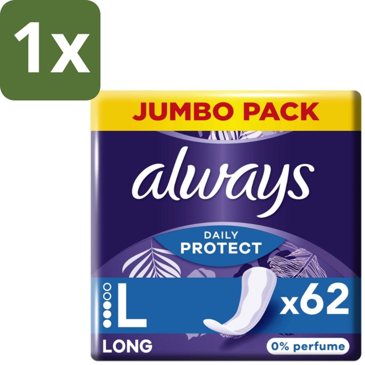 1 x Always – Inlegkruisjes – Protect Long – 62 stuks per verpakking - Koffie - Koffiezetapparaat - Koffiezetapparaat
