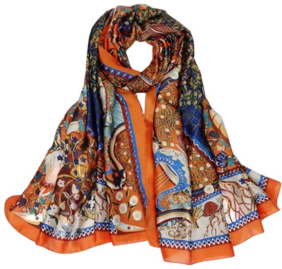 Zijden sjaal, set van 10 gekleurde sjaals voor dames, hoogwaardige imitatiezijde in verschillende uitvoeringen, veelzijdig te combineren, als accessoire, 80 x 3,5 cm