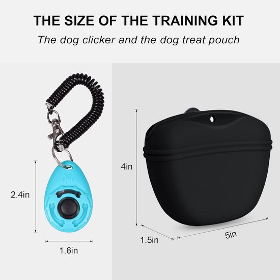 HoAoOo Pet Training Clicker met polsband - hondentraining clickers zwart blauw