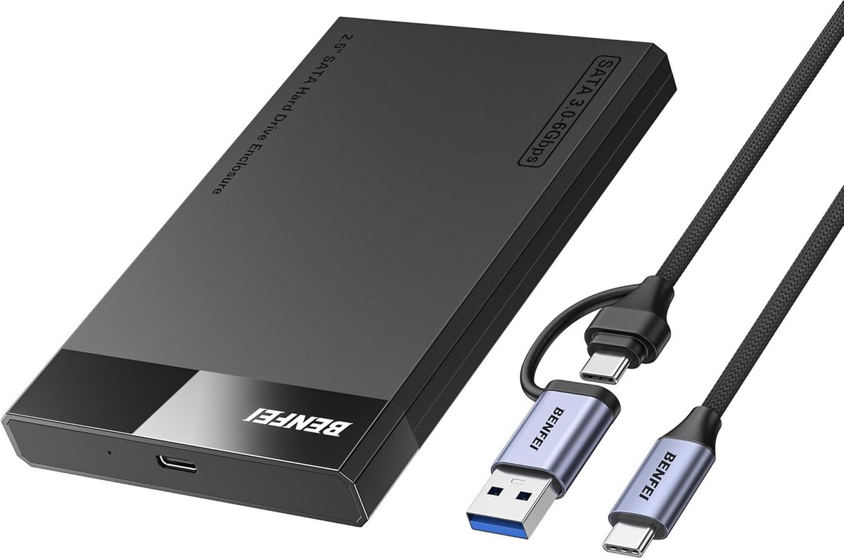 BENFEI 2.5 Inch SATA to USB Tool Free External Hard Drive Enclosure (6Gbps, optimized for SSD, support UASP SATA III)