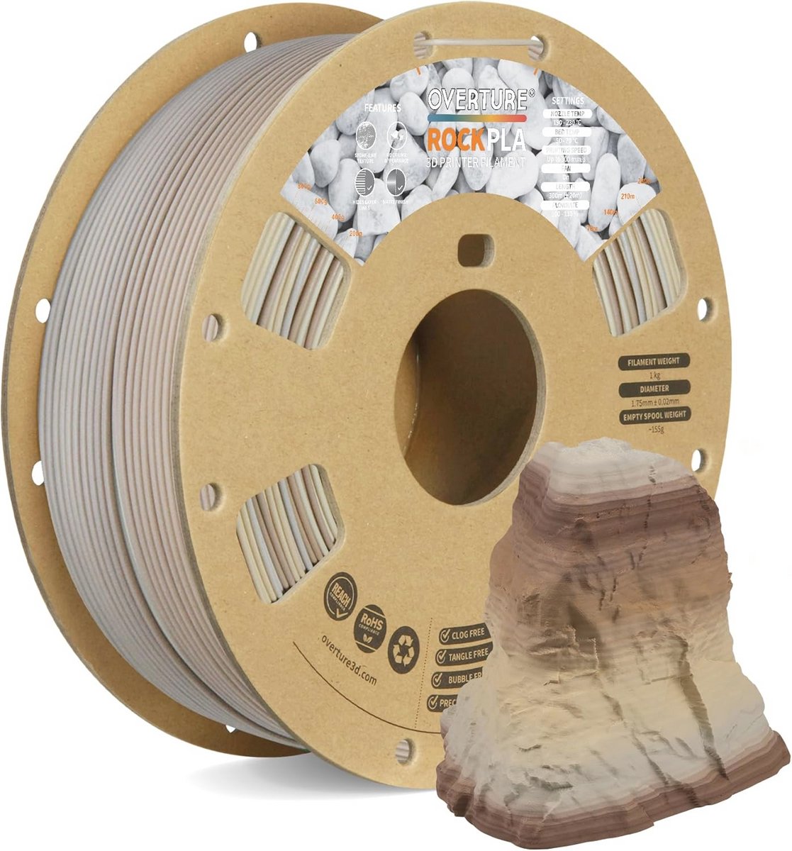 PLA-filament 1,75 mm - 1 kg spoel voor 3D-printer - Hoge nauwkeurigheid