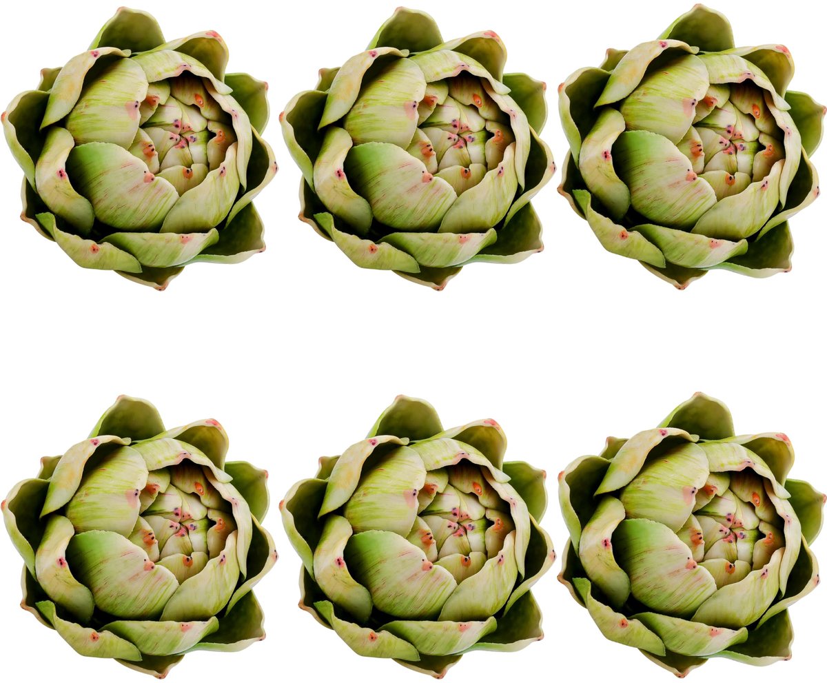 Unyqoos Set van 6 Realistische Kunstmatige Artisjokken voor Decoratie en Styling Groen