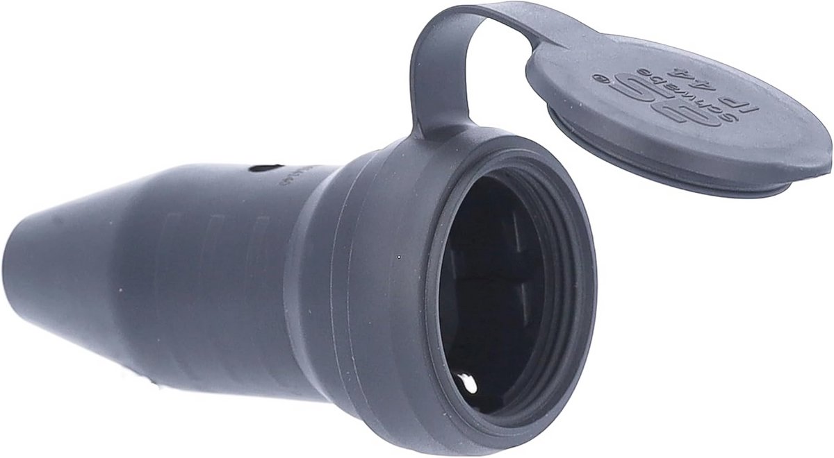 Rubberen Koppeling IP44 230V/16A Zwart voor Bouwplaats
