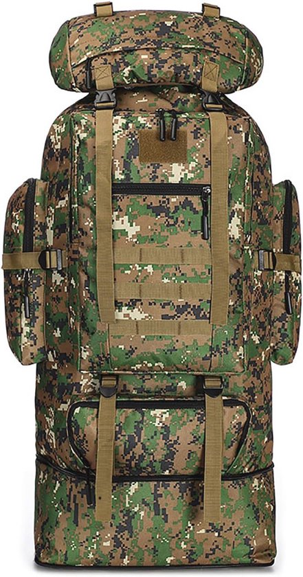 GES Multifunctionele wandelrugzak van 30 liter met regenhoes, duurzame wandelrugzak voor school, werk, kamperen, trekking, fietsen en buitensporten, Kaki, 30 Litres