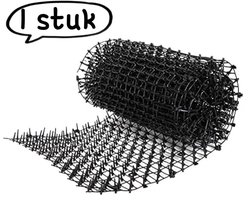 1 artikel - Anti-kattenmat met spikes - Anti-kattennet op rol voor buiten - Kunststof voor bloembakken, balkons en daken - Isolatienet, anti-kattenpinnen, kattenafweermiddel - Zwart
