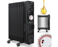 Energiebesparende elektrische olieradiator met 11 ribben en geïntegreerde timer - 2500 Watt