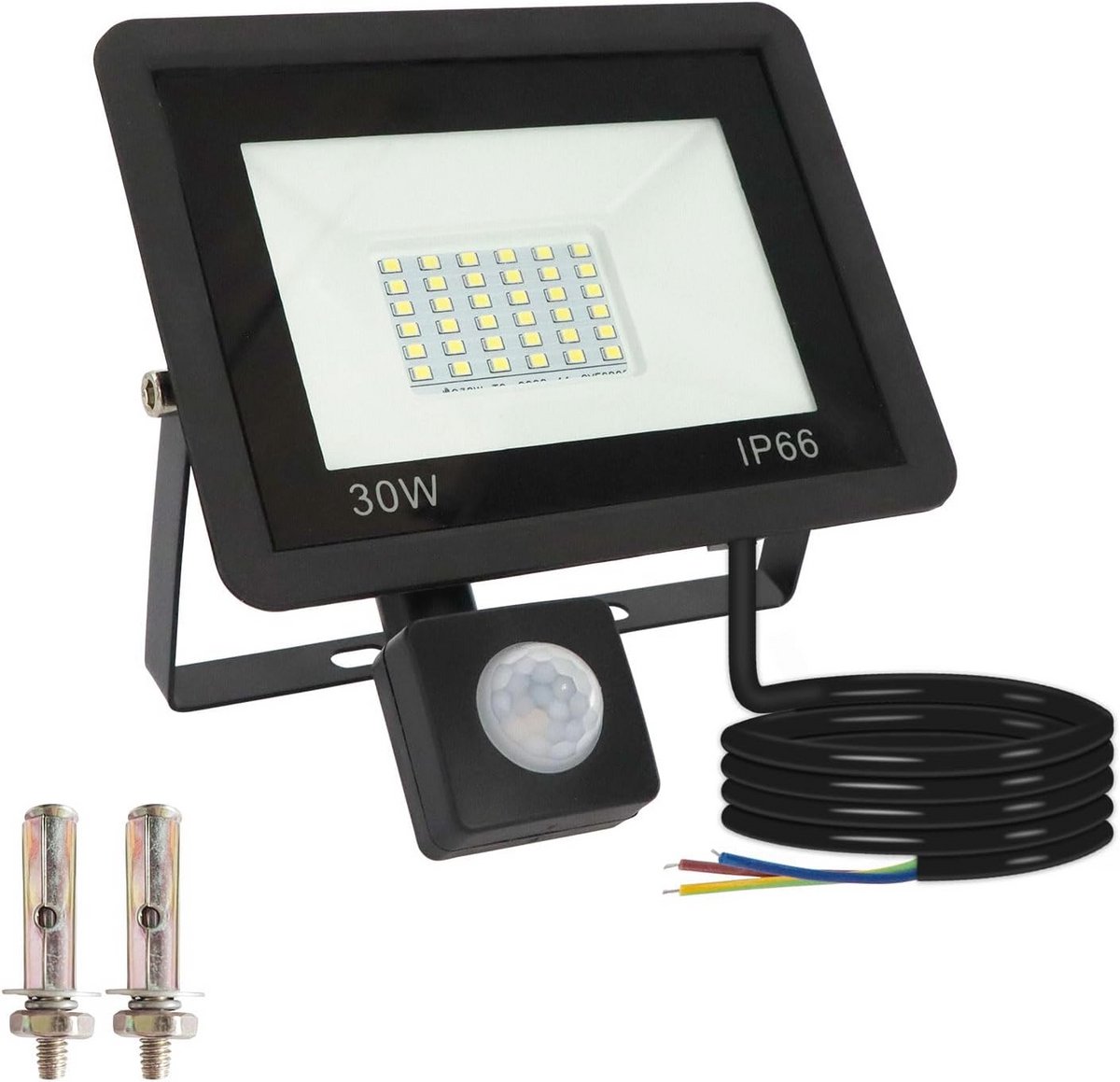 LED-spot met Bewegingsmelder voor Buiten - 30W Schijnwerper