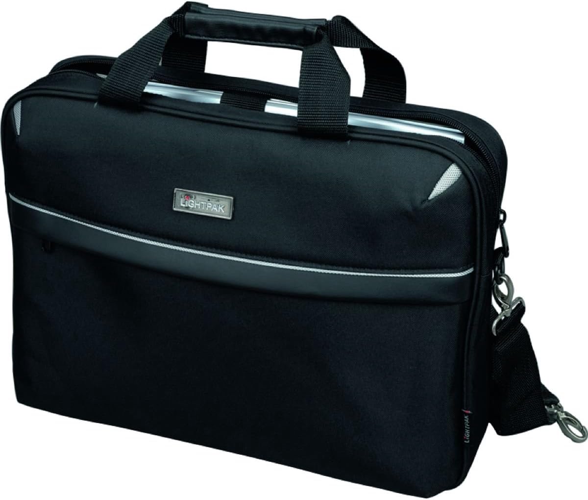 Zwarte Laptoptas Polyester voor 17 Inch Notebooks met Trolleyband