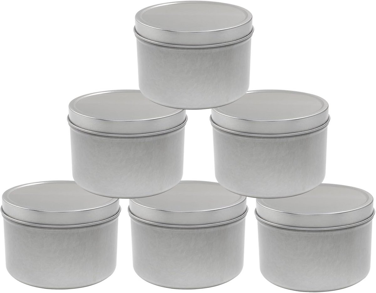 4x 8 oz Metalen Kaarsblikken - Doe-Het-Zelf Kaarsencontainers met Deksel