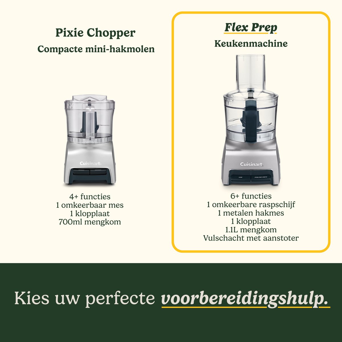 Cuisinart - FlexPrep Foodprocessor - 1,1 L - RVS Mes - Omkeerbare Schaafschijf - Inclusief Klopmes - 300 W - Zilver thumbnail 7