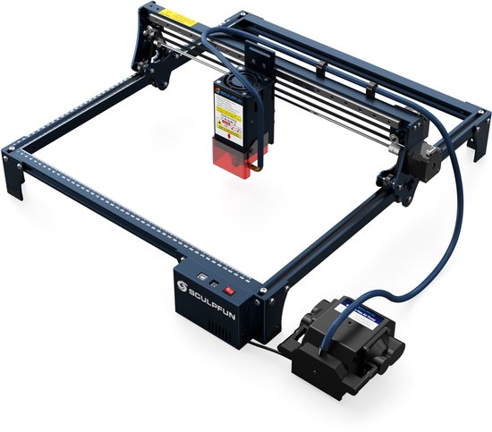 SCULPFUN S30 Pro Max 20W Laser Graveermachine - 0.08*0.01mm Laser Focus - Met Air Assist - M8-moederbord - Verwisselbaar Lensontwerp - Blauw