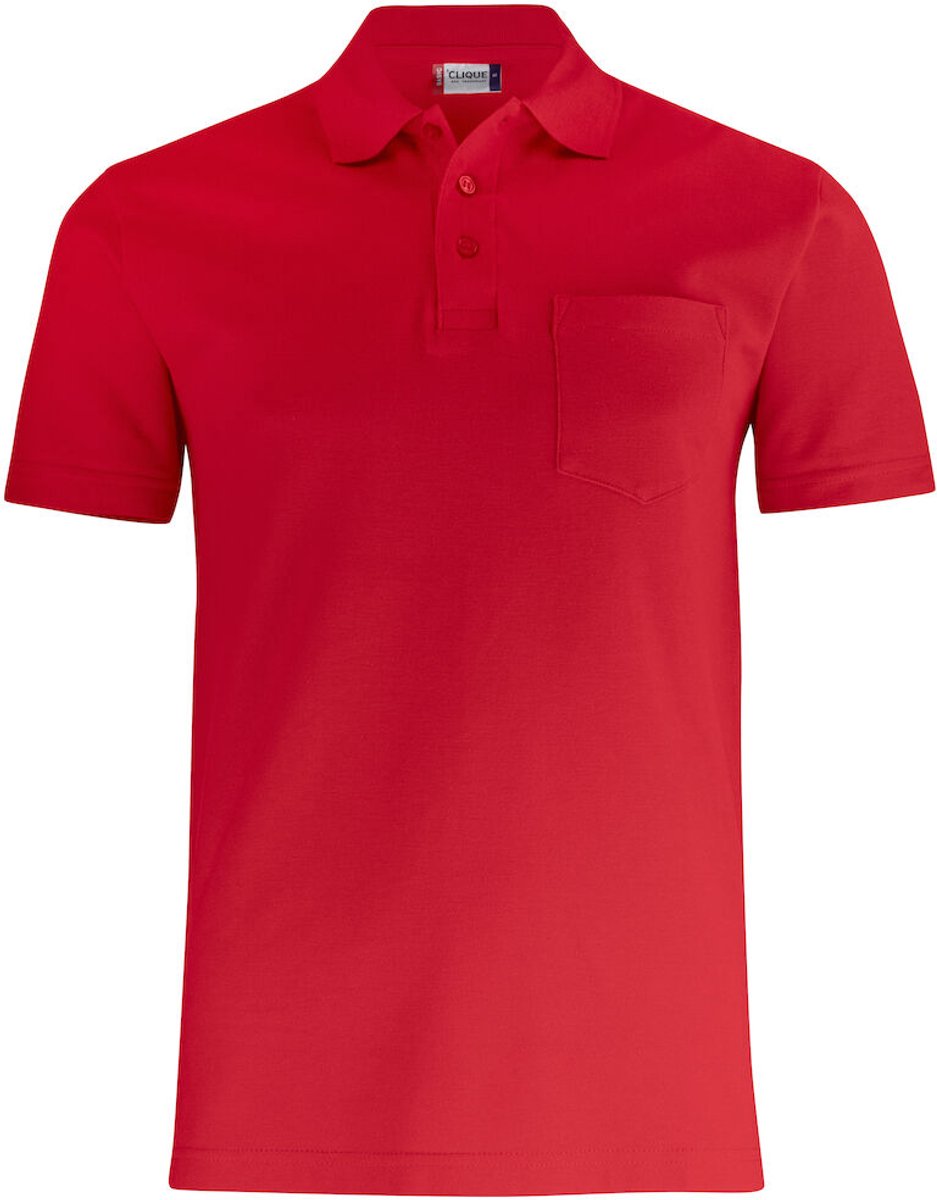 Clique Basic Polo Pocket 028255 - Rood - M