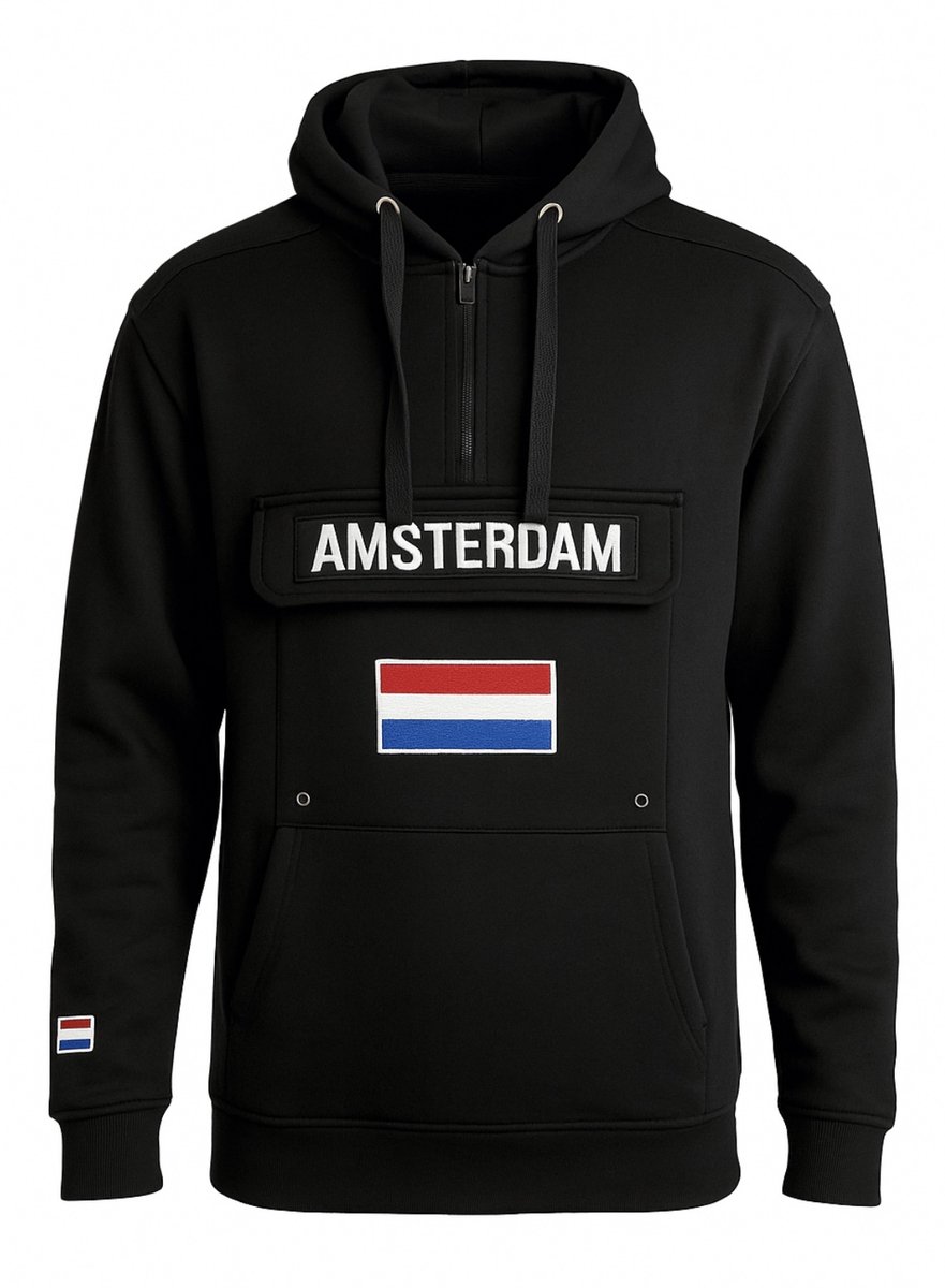 AMSTERDAM CITY ESSENTIALS HOODIE - Zwart - S