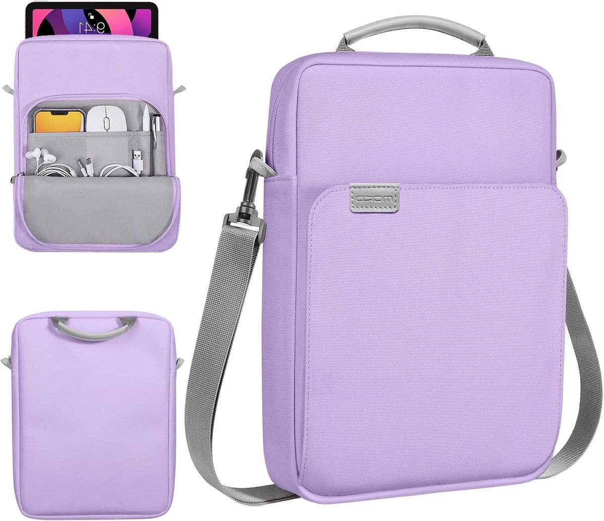 Tablet Sleeve Tas met Handvat en Schouderband - Geschikt voor 11" Tablets - Paars
