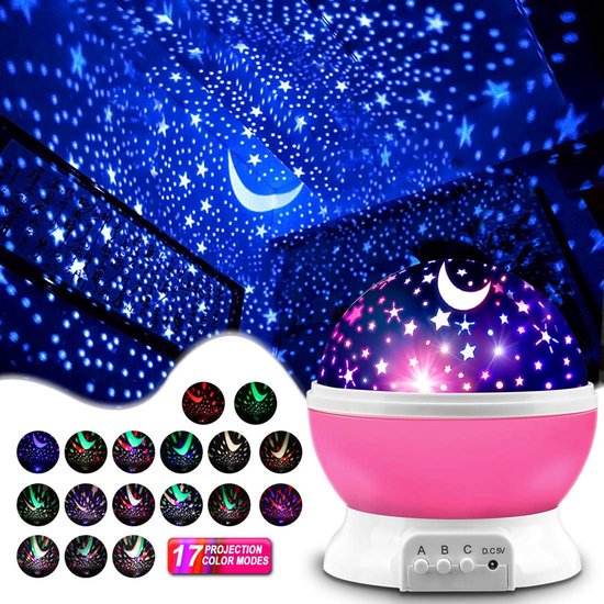 Sterrenprojector Nachtlampje Rotatie Sterrenhemel Maanlamp voor Kinderkamer Decoratie van Merkloos — afbeelding 3