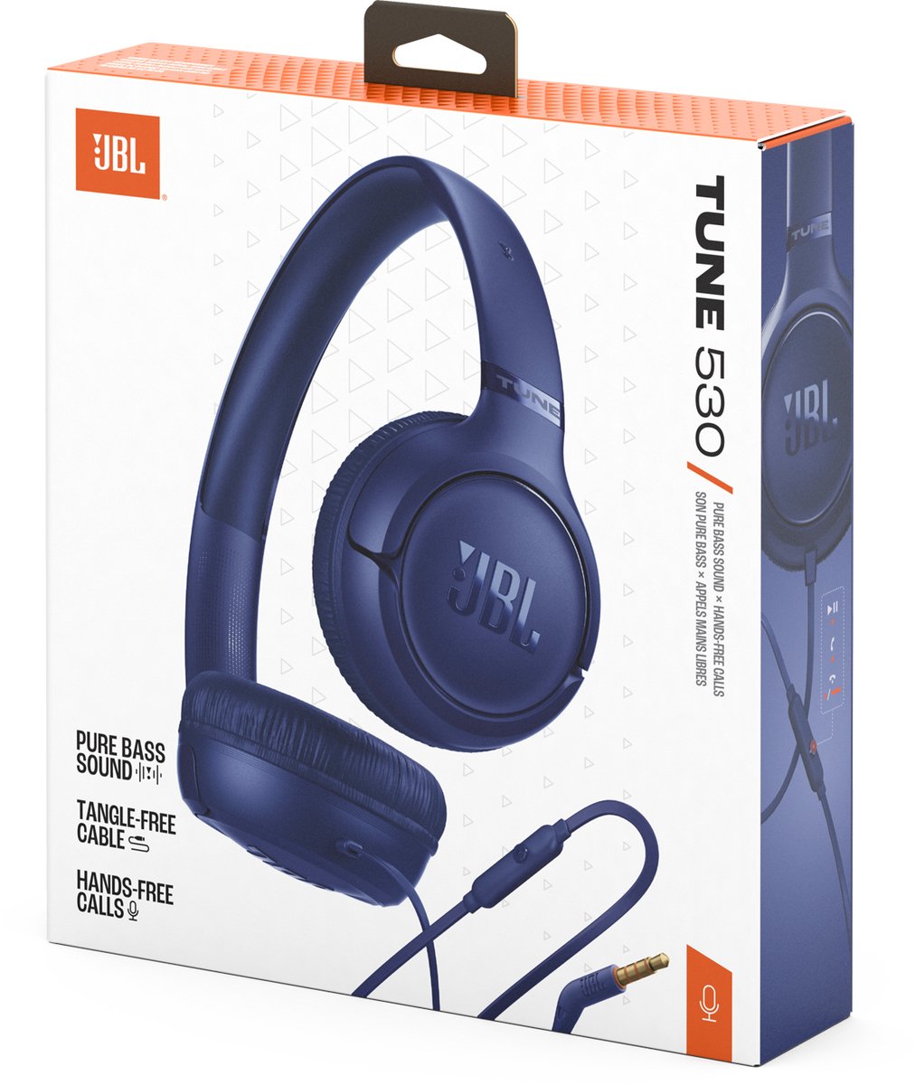 JBL Tune 530 - Bedrade On-ear Koptelefoon - Hoofdtelefoon met Kabel & Microfoon - 3.5 mm Aansluiting - JBL Pure Bass - Voor iPhone, Samsung, Tablet & Laptop - Blauw — afbeelding 6