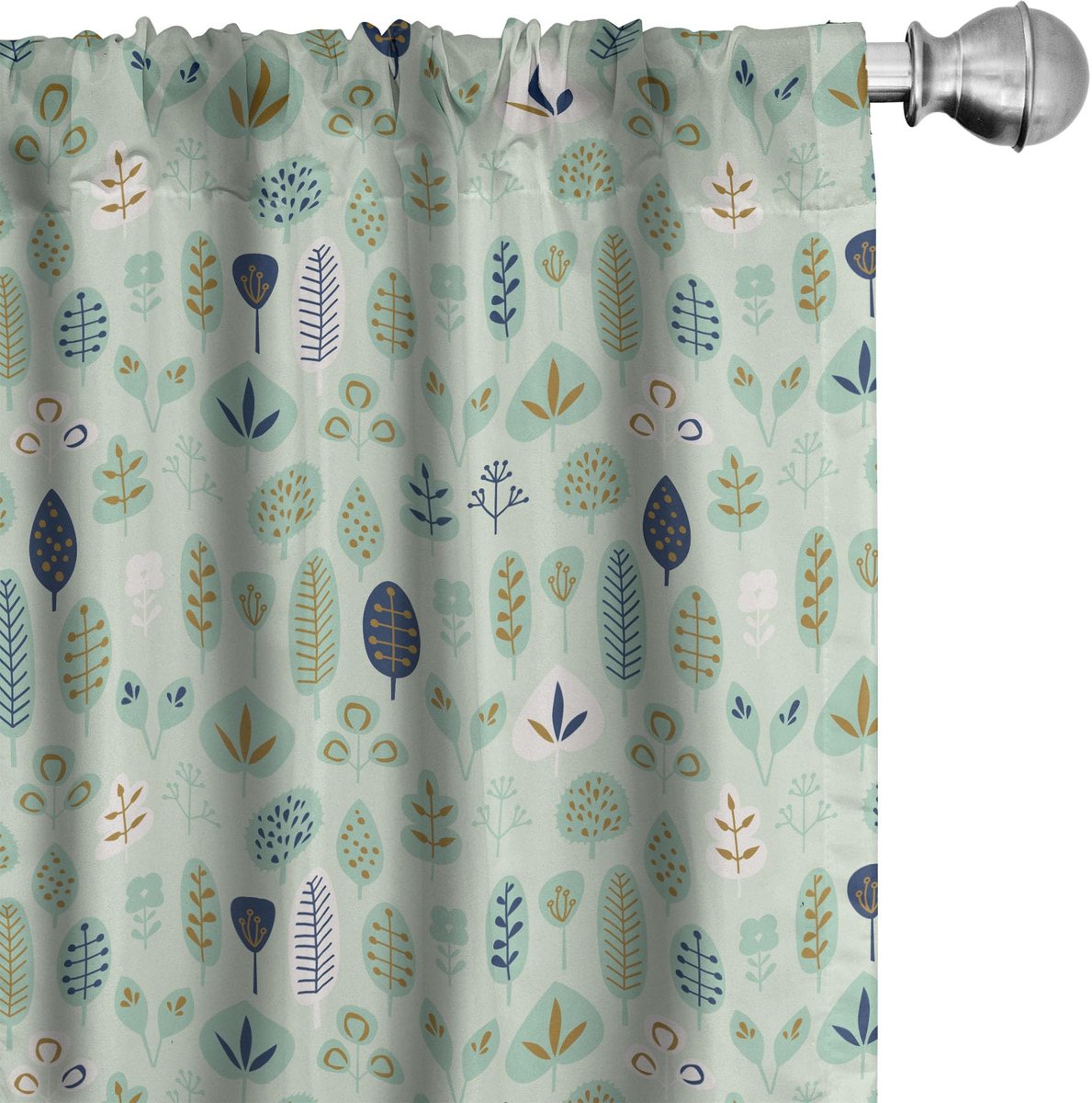 ABAKUHAUS Bosgordijnen – 2x75x245 cm – microvezel – halfdonker, heldergroen multicolor Hellgroen