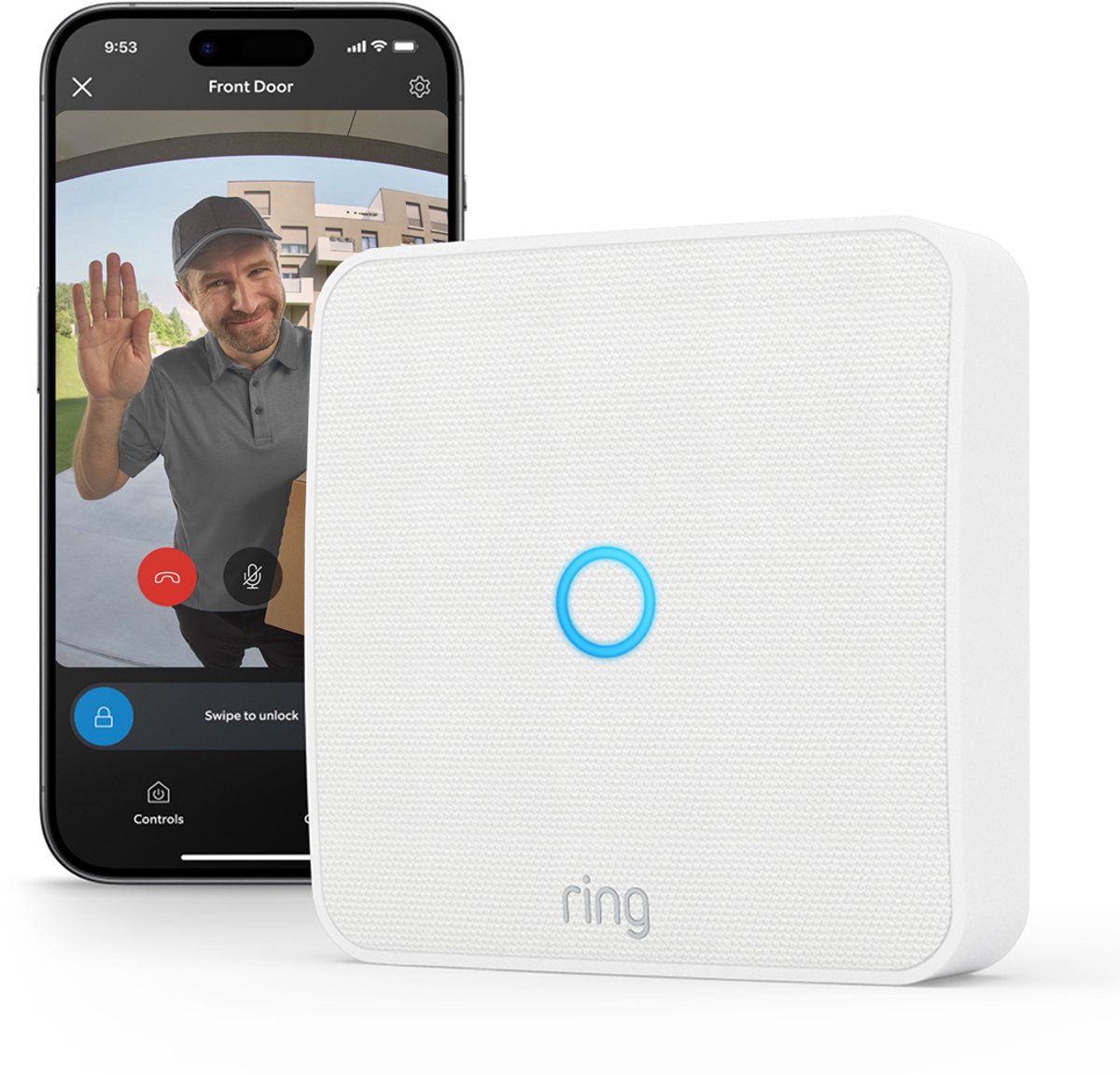 Ring Intercom Video - slimme deuropener voor intercomsystemen - batterij - wit - Ring - €99,99