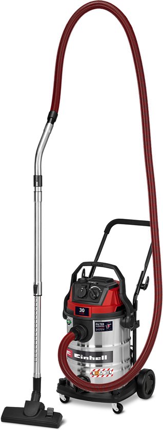 Einhell Elektrische Nat-/Droogzuiger TE-VC 3080 SACL - 1150 W - 220 mbar - 30 L - 8 m actieradius - Stofbeschermingklasse L - HEPA-plooifilter incl. filterreinigingssysteem - Automatisch stopcontact: 2000 W