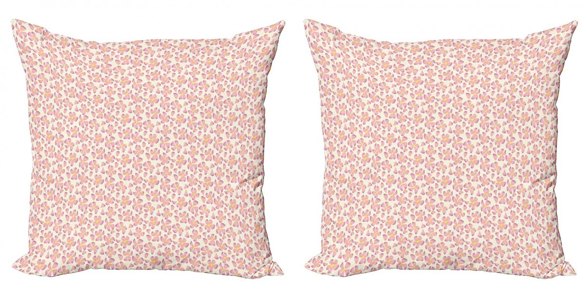ABAKUHAUS Kussenhoes Set – 2x40x40 cm – Dubbelzijdig bedrukt – Gedroogde Roos Gedroogde roos bleek oranje
