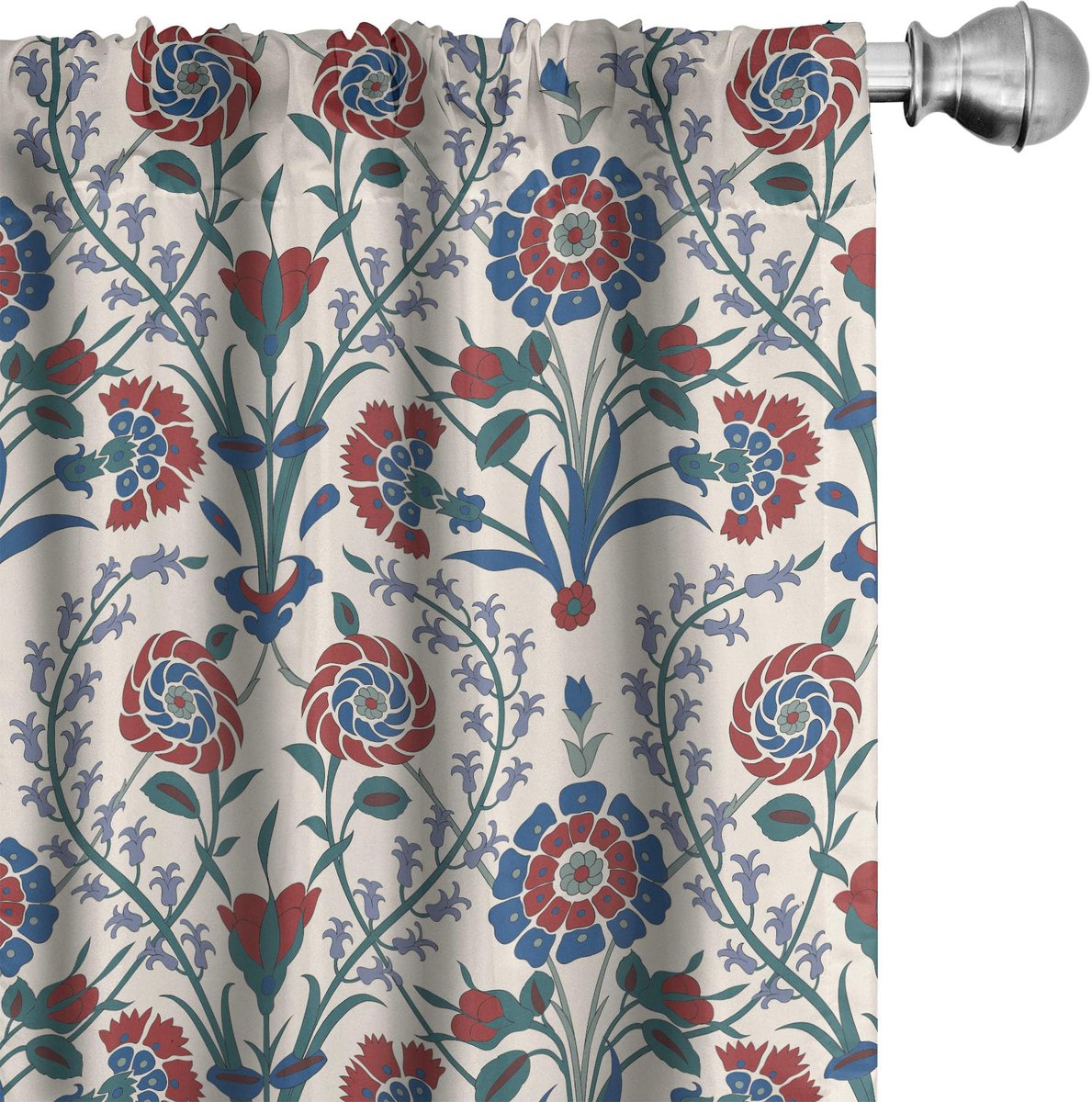 ABAKUHAUS – 2x75x225 cm mikrofaser gordijnen – halfdonker, maroon teal