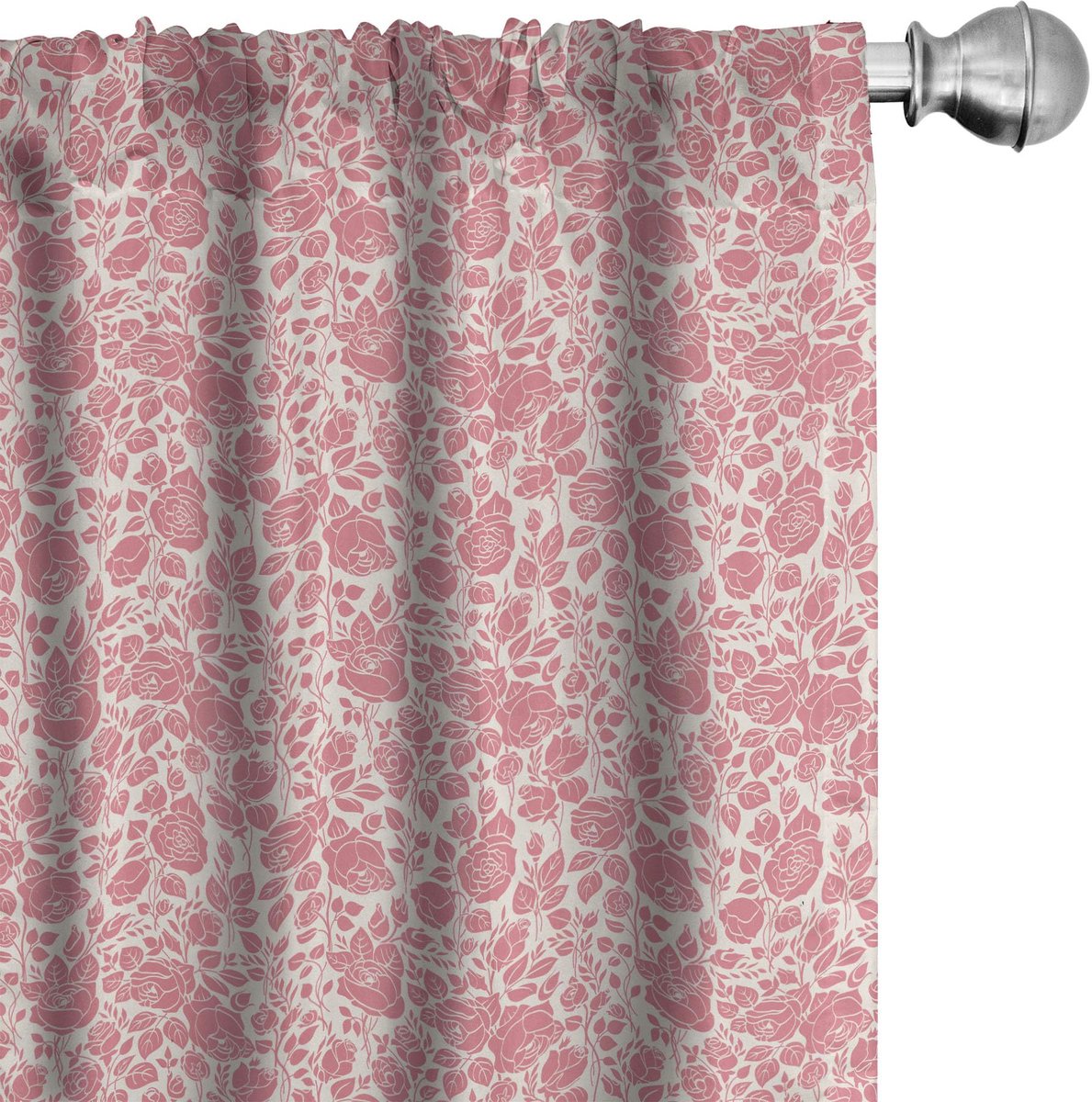 ABAKUHAUS koraalgordijnen – 2x75x225 cm – microvezelmateriaal – halfdonker Dunkle Koralle Kokosnuss