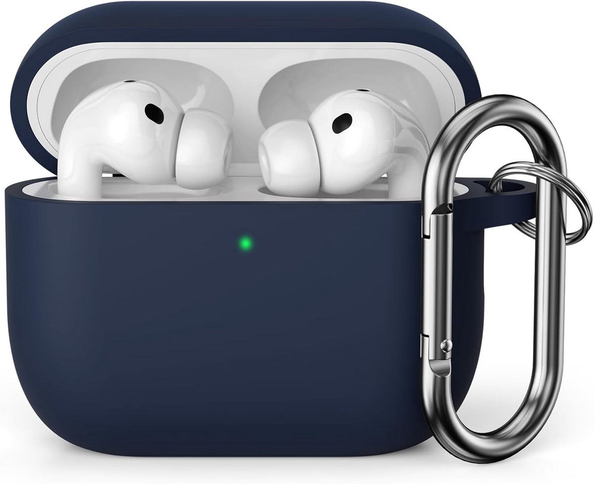 Stootvaste Siliconen Case met Karabijnhaak voor AirPods Pro 3 (2025) - Zichtbaar Front-LED