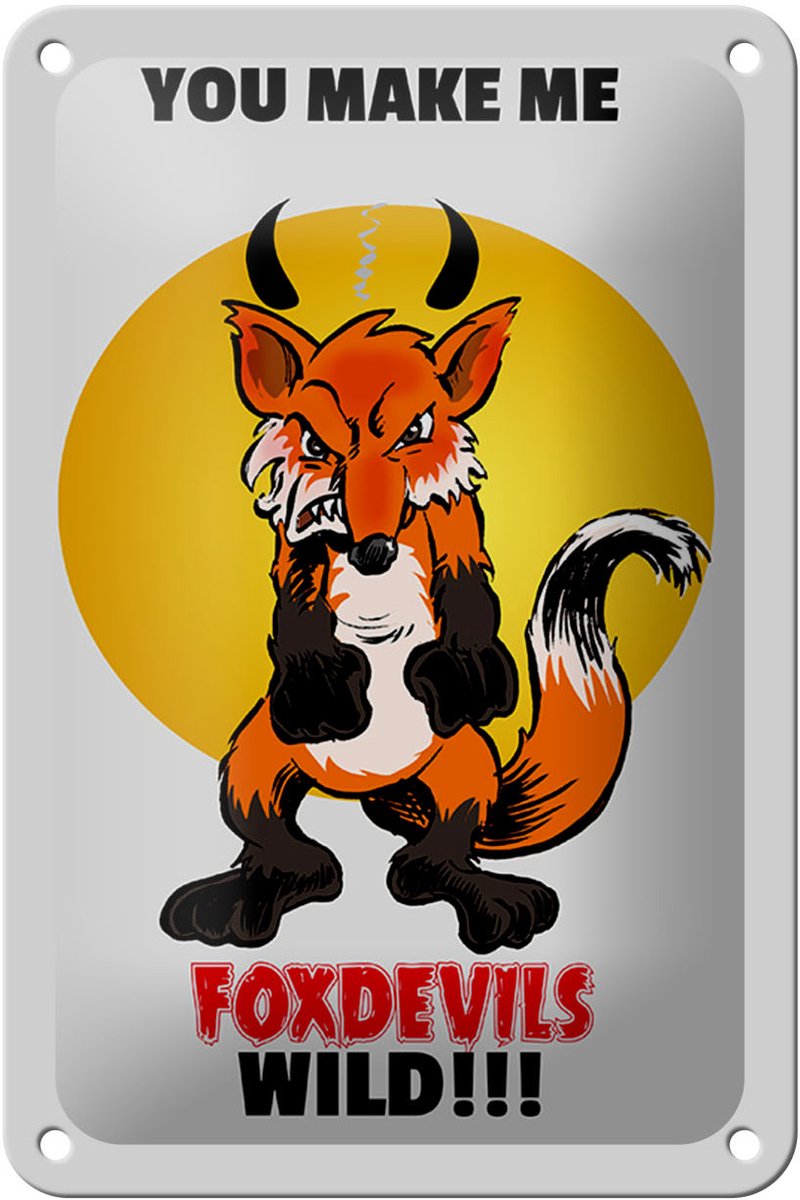 Blechschild Spruch 12x18cm You make me foxdevils wild Fuchs