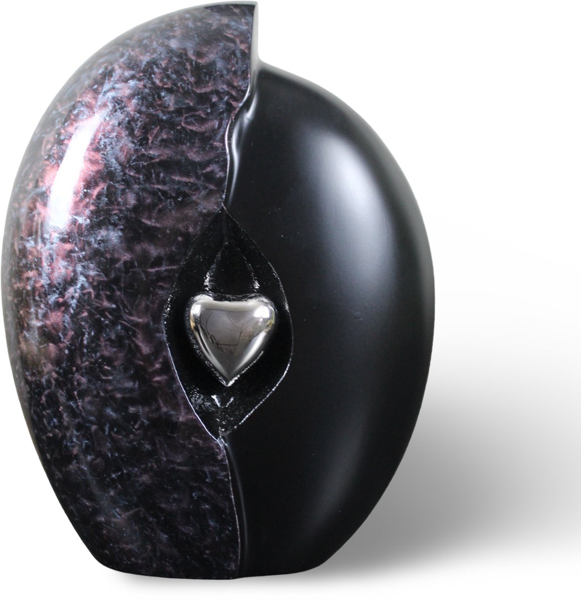 Dutch Duvall | kleine urn paars/zwart | mini urn | handgemaakte urn | urn | paars/zwart urn | zilver