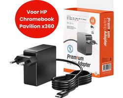 45W USB-C Laptop oplader voor HP Chromebook x360 en Pavilion x360 – Alle modellen vanaf 2018 – Kabel + Adapter