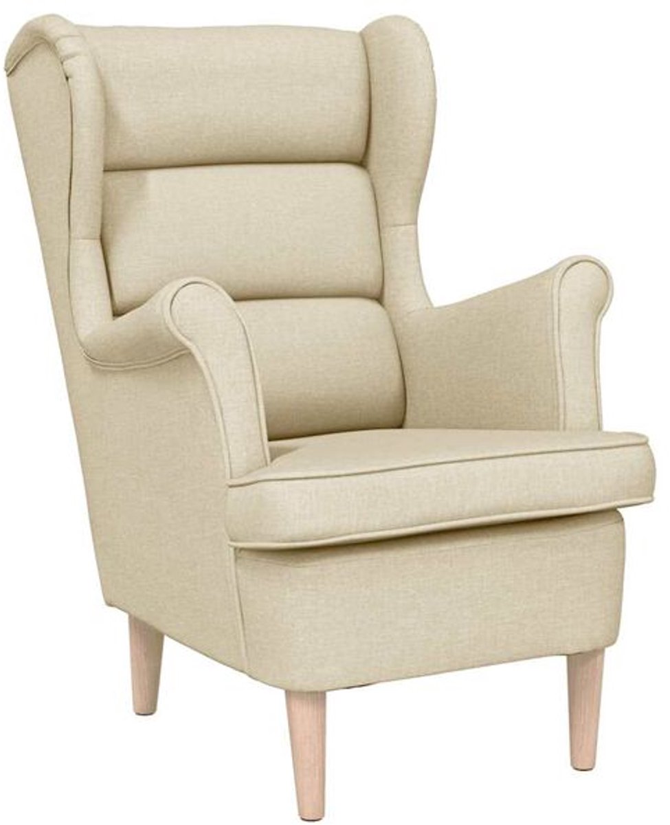 Fauteuil - Relaxstoel - Relaxfauteuil - Stoel - Met armleuning - Voor één Persoon - Crème