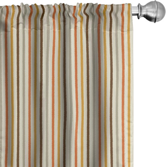 ABAKUHAUS – Gestreepte gordijnen 2-delige set 75x225 cm – mosterdgeel-oranje